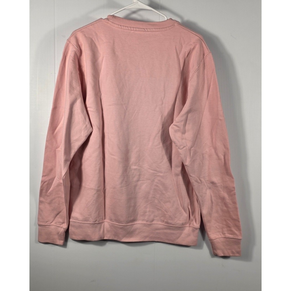 Just Hoods AWDis Pink Sequin TF Varsity Crewneck Sweatshirt Womens Medium JHA030 - Picture 4 of 7